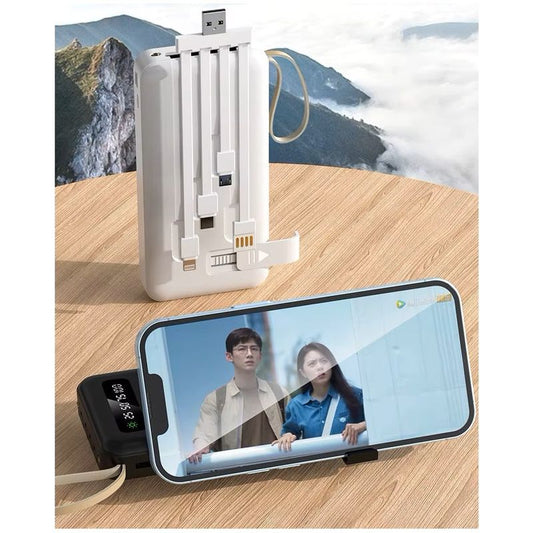 POWER BANK CON CARGA SOLAR Y CABLES INCORPORADOS